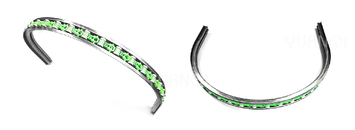 Canny-escalator-parts-handrail-with-guide-rail-green-slewing-chain-22-link-escalator-Curved-Rail..